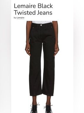 Lemaire Black Twisted Jeans. Size 34